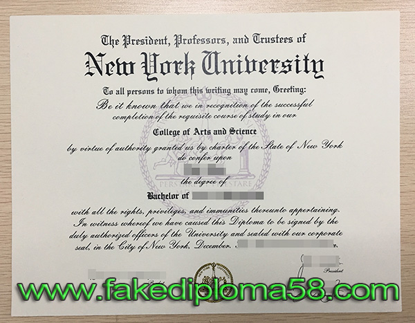 New York University degree, New York University diploma, NYU diploma