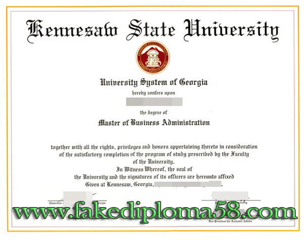 American Kennesaw State University MBA certificate - Buy fake diploma, buy  fake degree certificate.