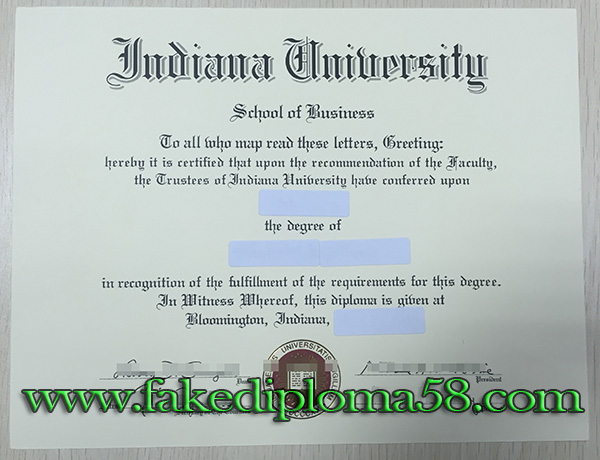 Indiana University degree sample