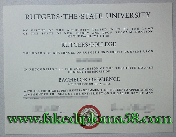 Rutgers University bachelor degree sample