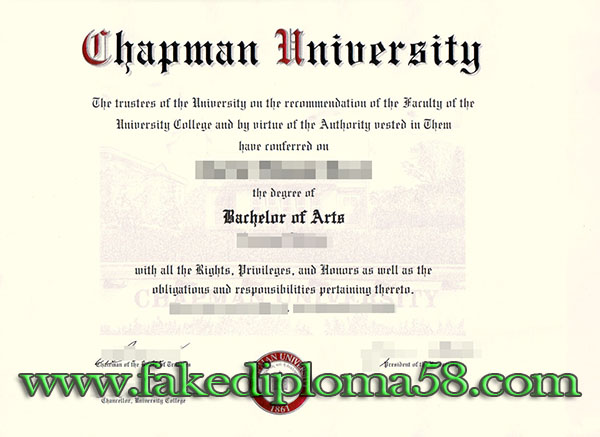 Chapman University degree sample