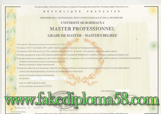 University Montesquieu - Bordeaux IV fake degree