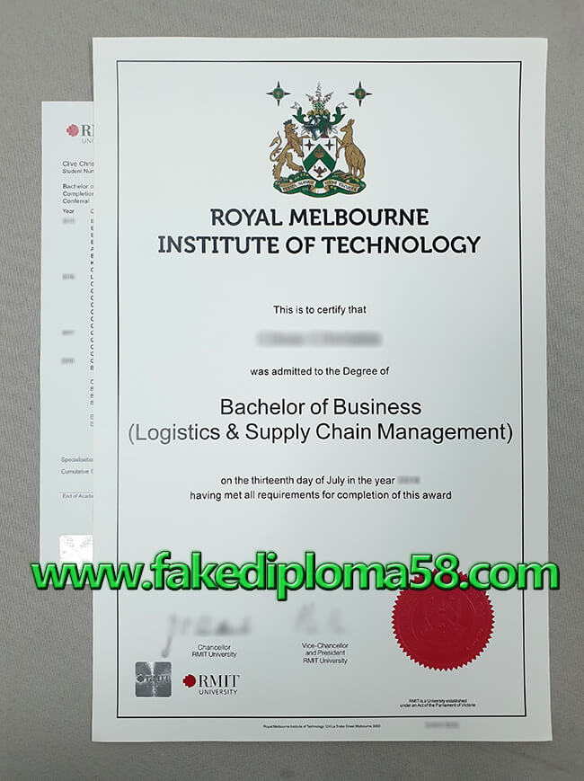 fake Royal Melbourne Institute of Technology University diploma