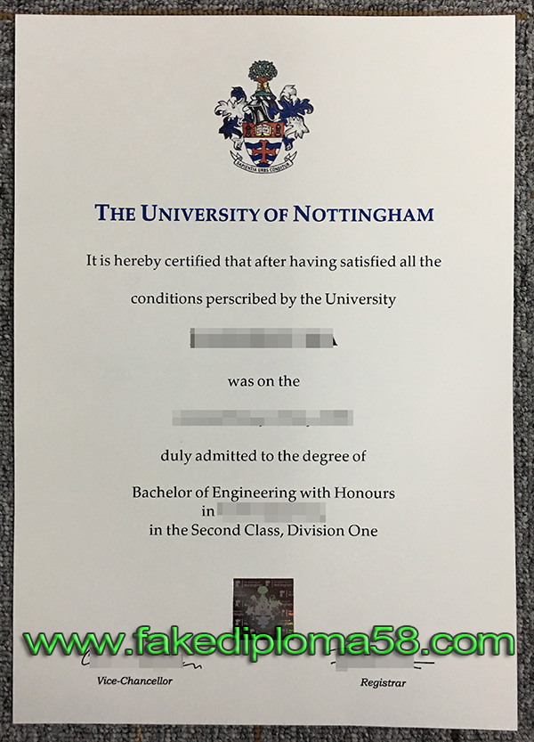 The University of Nottingham degree fake