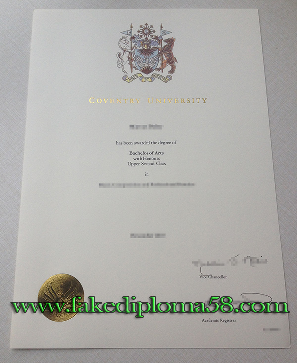 Coventry University degree sample