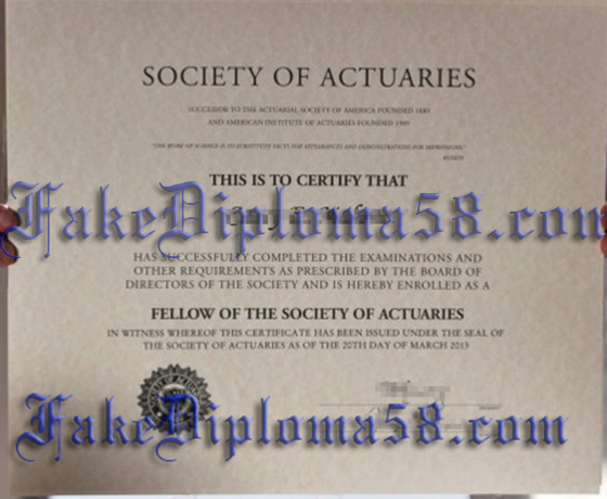 FSA/SOA, Fellow of the Society of Actuaries, UK certificate