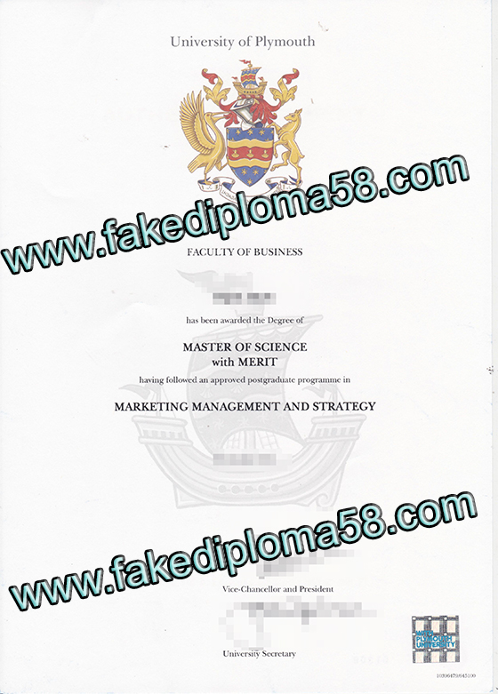 fake degree, Plymouth University diploma sample