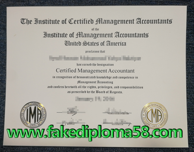 American Certified Management Accountant  fake certificate