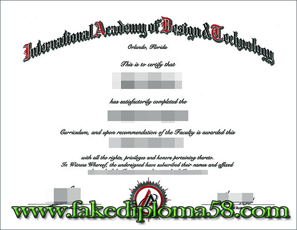 Orlando International Academy of Design & Technology (IADT) fake degree sample