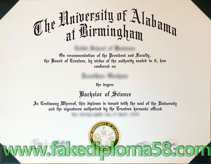 The University of Alabama at Birmingham BSc fake degree sample