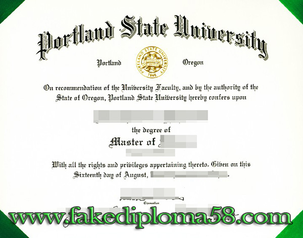 Portland State University/PSU degree sample