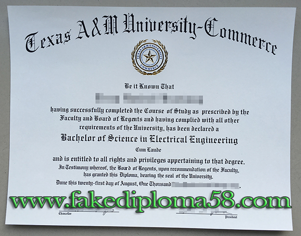 Texas A&M University-Commerce bachelor degree sample