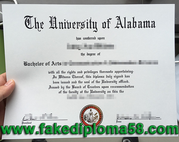 The University of Alabama(UA) bachelor degree sample