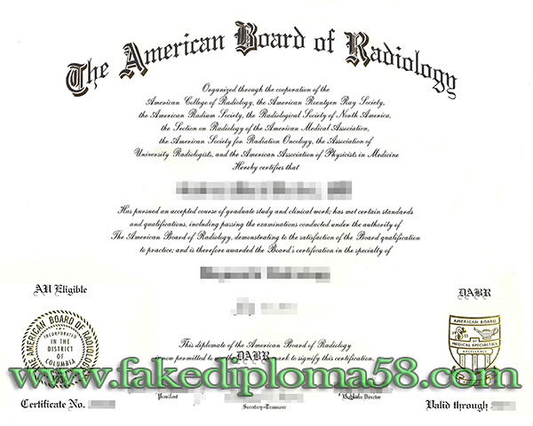 ABR, American Board of Radiology certificate