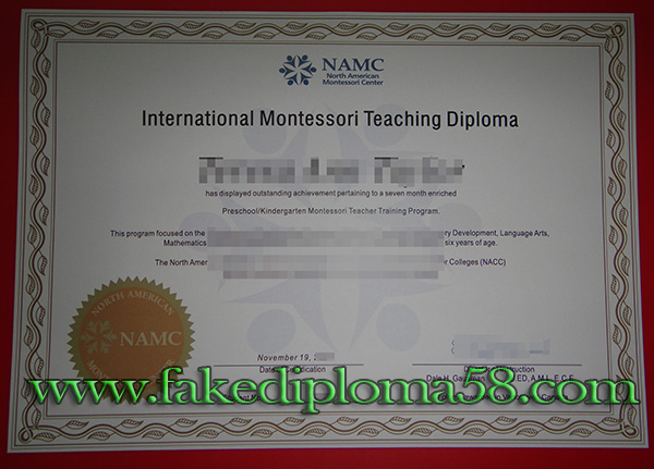 international Montessori teaching diploma sample