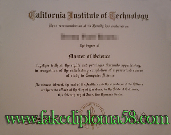 California Institute of Technology CIT fake degree certificate from US