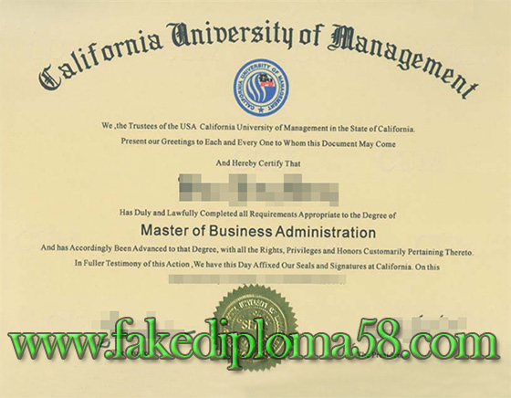 California University of Management certificate in USA