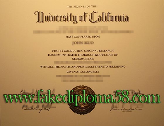 UCLA fake degree, University of California, Los Angeles degree sample