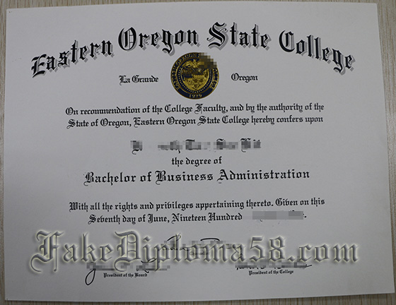 Eastern Oregon State College certificate