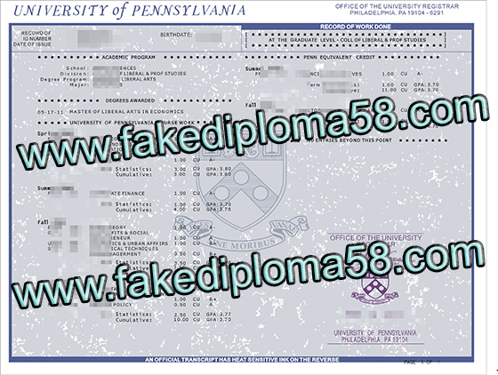 University of Pennsylvania transcript, how to buy fake transcript