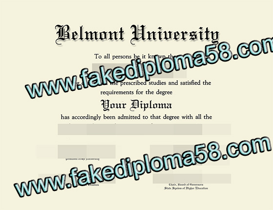 Belmont University diploma sample