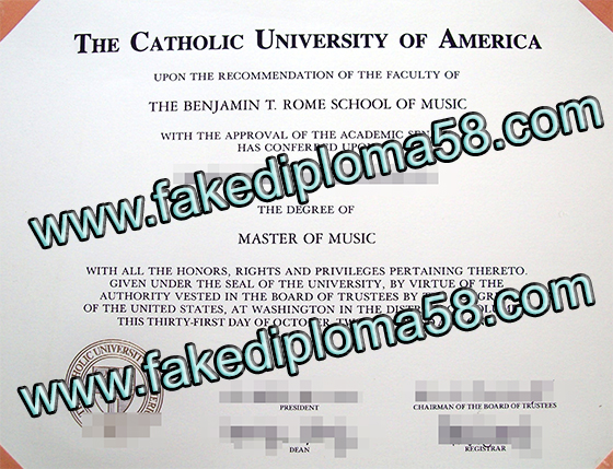 The Catholic University of America diploma sample