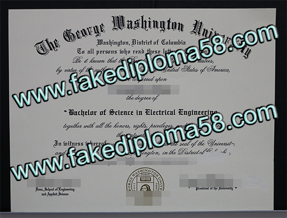 The George Washington University diploma， GWU degree