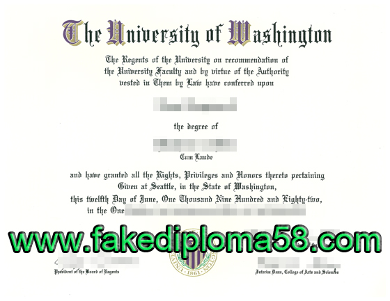 The university of Washington diploma sample