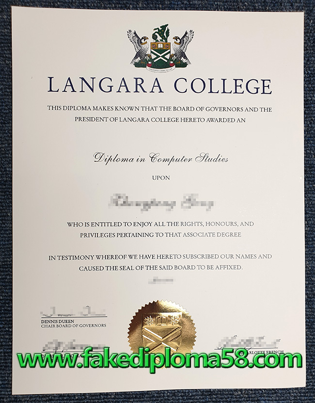 Fake LangaraCollege Diploma sample