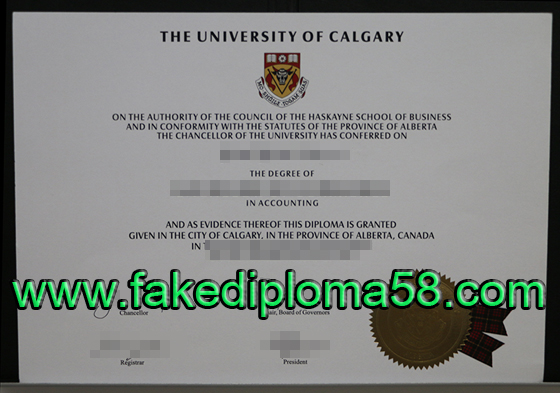 University of Calgary diploma sample