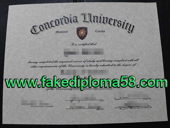 Concorfia university diploma sample