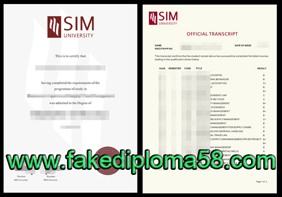 SIM university  diploma and transcript