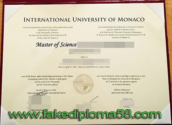 International University of Monaco (IUM) degree for sale