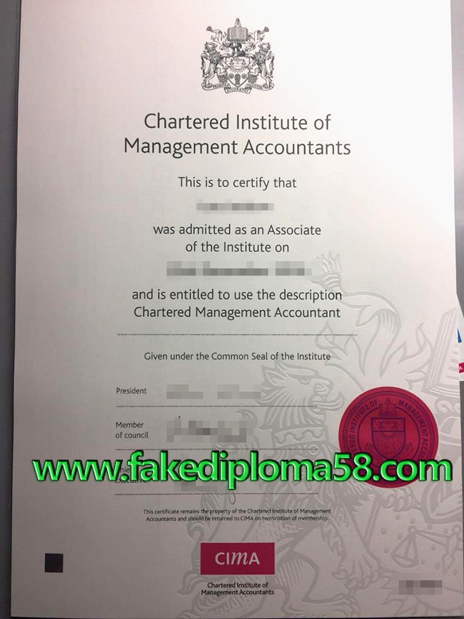 CIMA fake diploma from United Kingdom(UK)