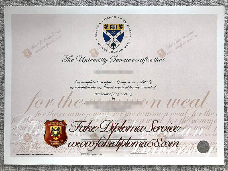 Fake Glasgow Caledonian University Diploma