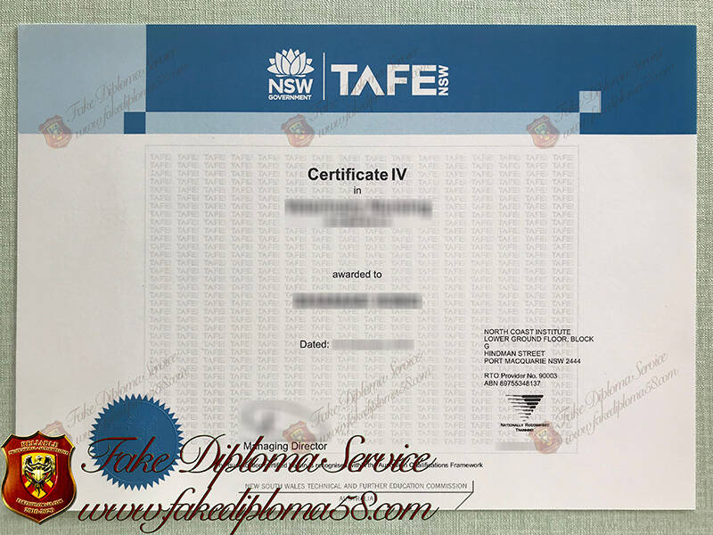 Fake New South Wales TAFE Certificate