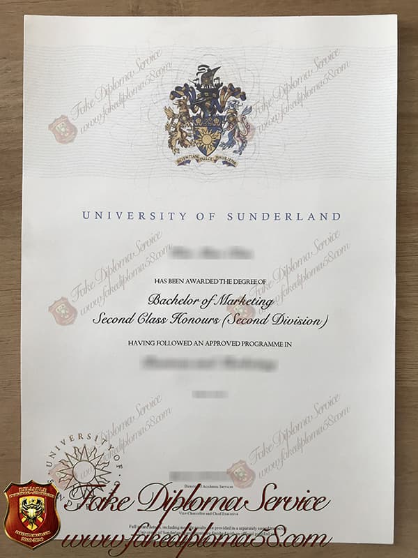 Fake University of Sunderland diploma