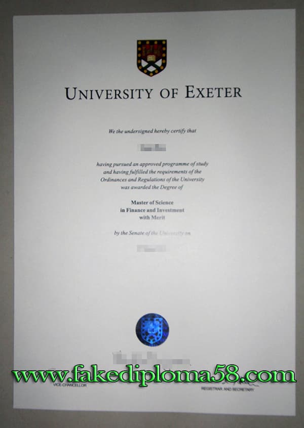 fake University of Exeter degree