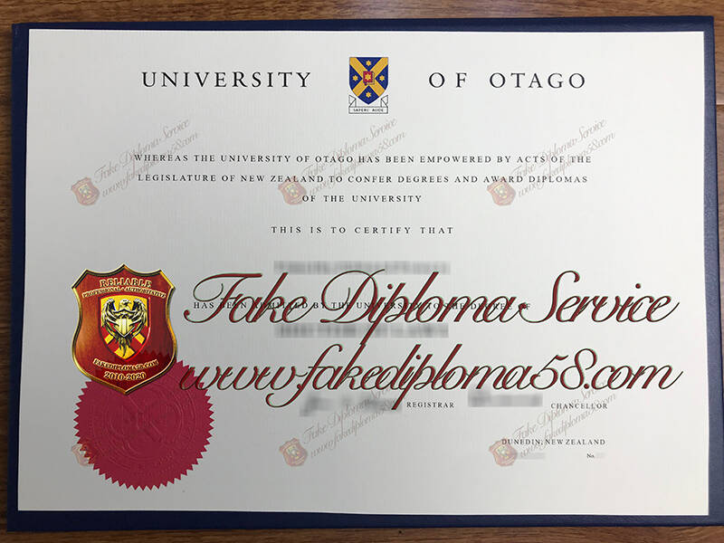 fake University of Otago diploma