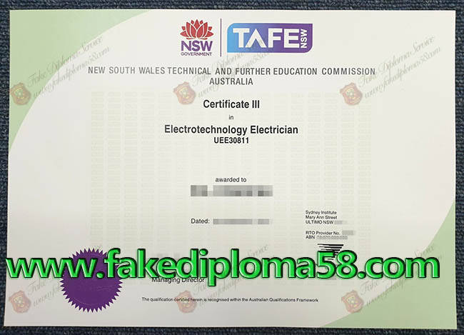 Fake TAFE certificate
