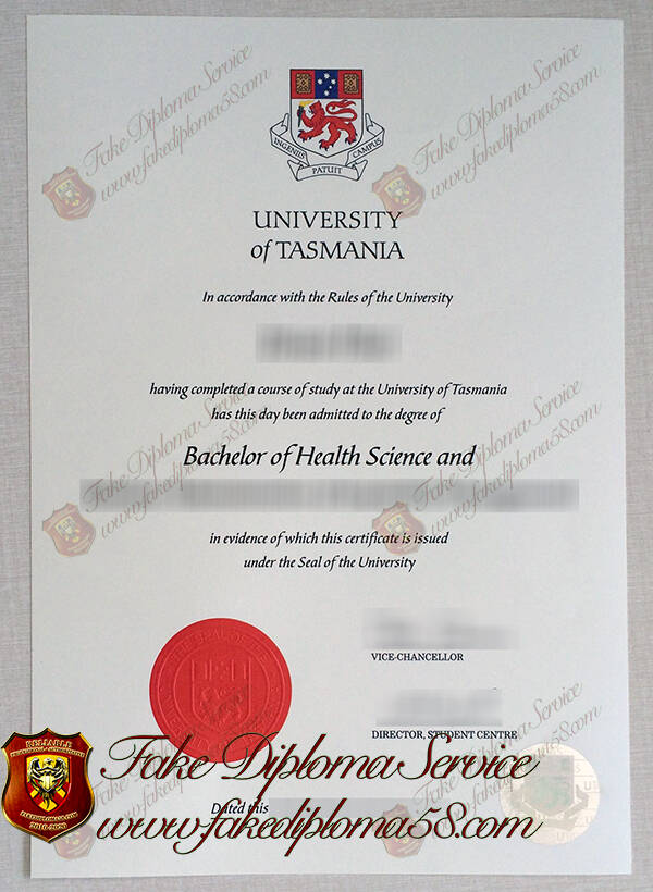 Fake University of Tasmania degree certificate