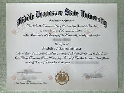 Buy Fake Middle Tennessee State University Diploma, MTSU Degree Certificate