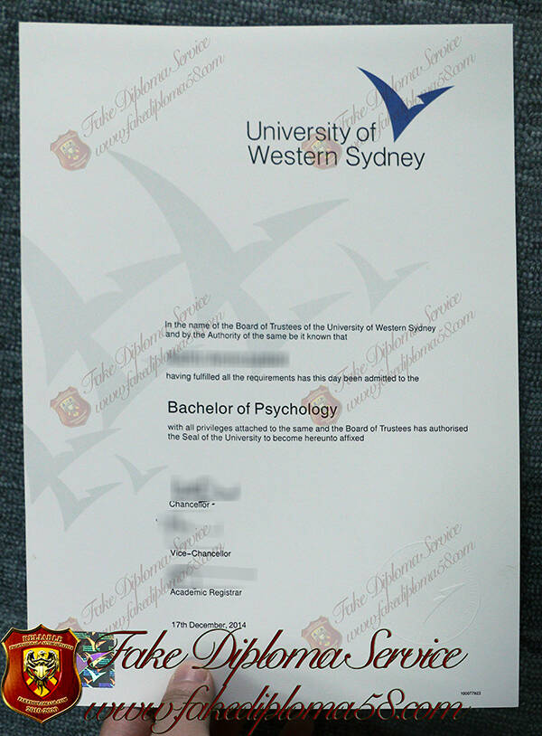 University of Western Sydney Fake Degree Certificate