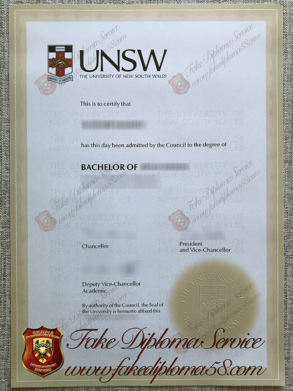 fake University of New South Wales diploma