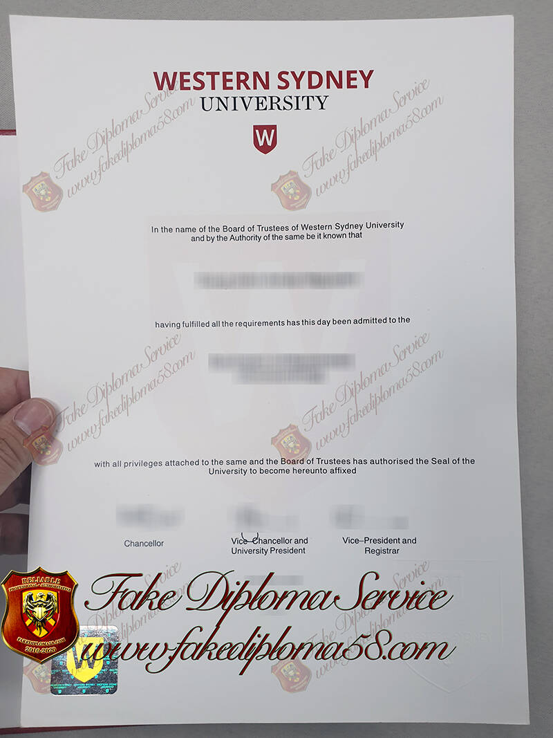 fake University of Western Sydney diploma