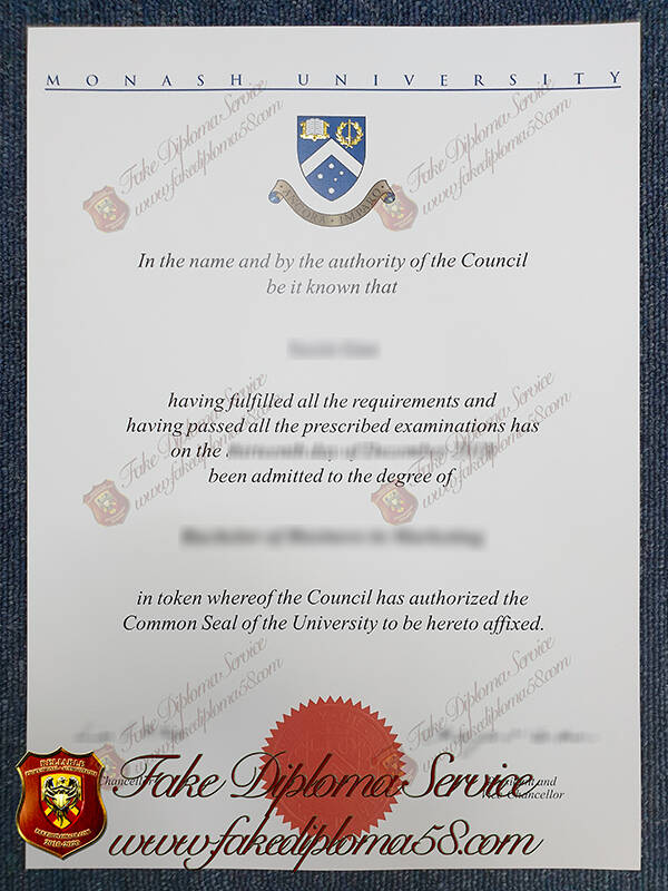 fake Monash University Diploma