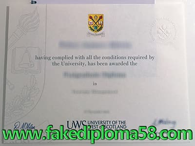 How to Buy University of the West of Scotland Fake Diploma Online?