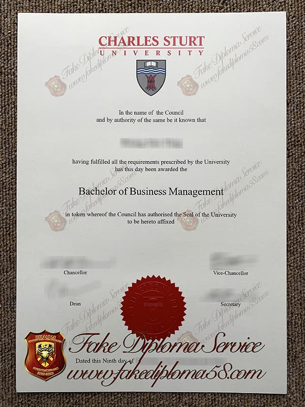 fake Charles Sturt University diploma