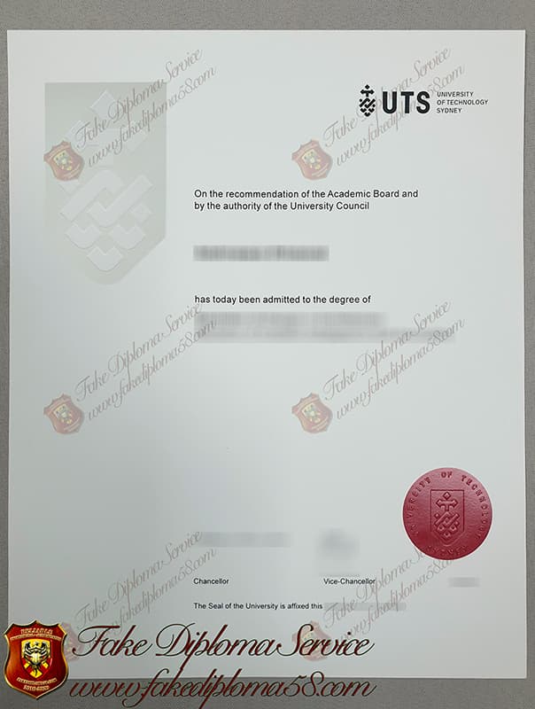 fake University of Technology Sydney diploma