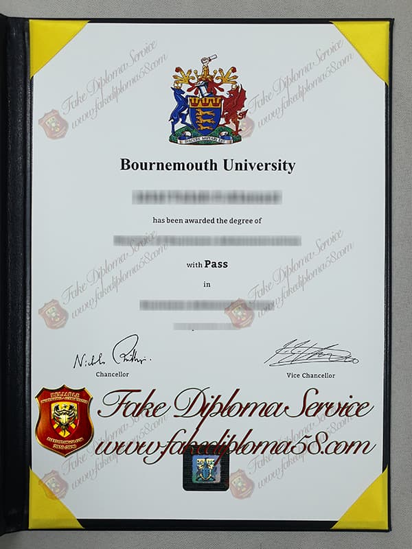 Bournemouth University degree certificate
